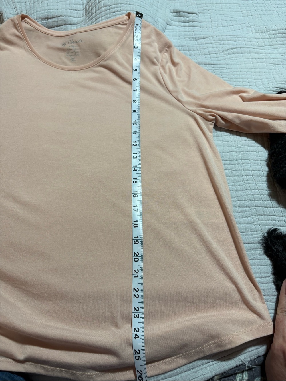 Chico's Long Sleeve Scoop Neck Top - Soft Peach